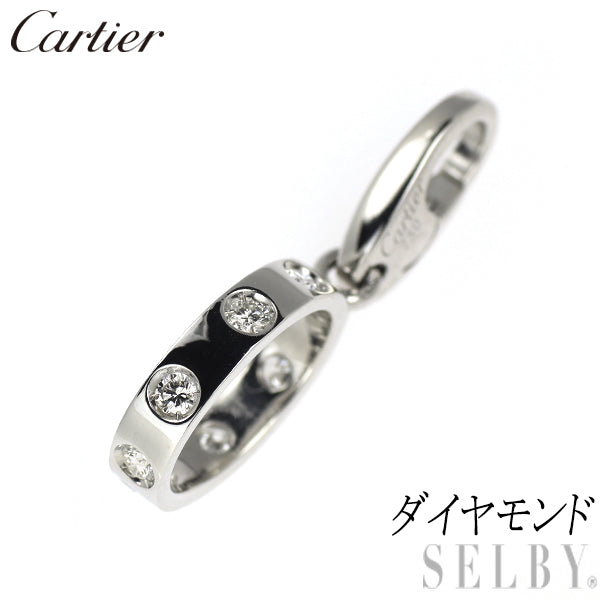 カルティエ K18WG ダイヤモンド チャーム ラブ フルダイヤ
