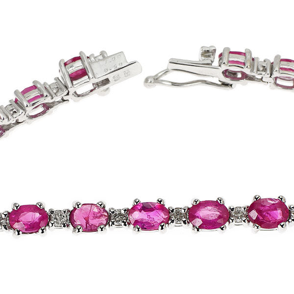 K18WG ルビー ダイヤモンド ブレスレット 7.00ct D0.50ct