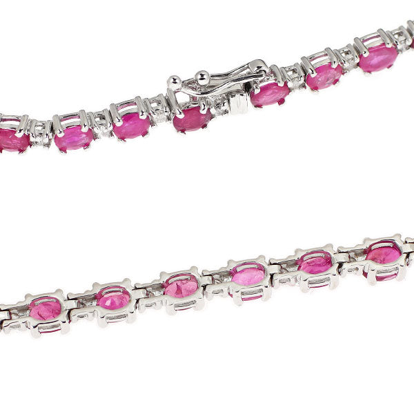 K18WG ルビー ダイヤモンド ブレスレット 7.00ct D0.50ct