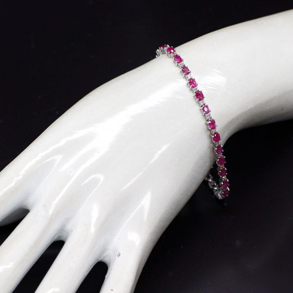 K18WG ルビー ダイヤモンド ブレスレット 7.00ct D0.50ct