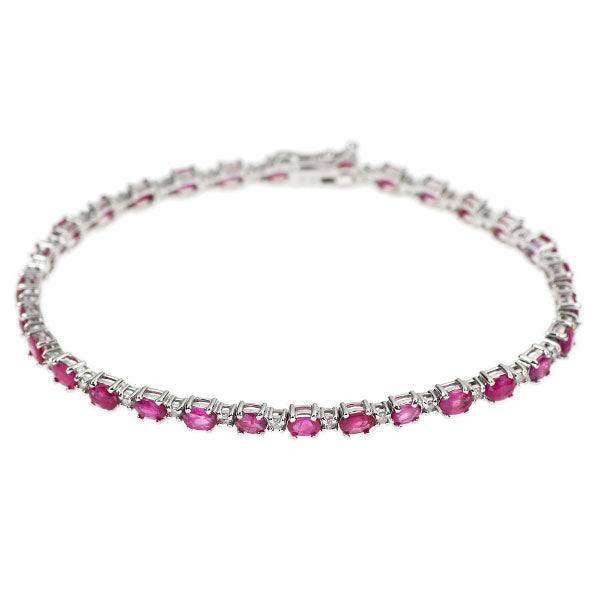 K18WG ルビー ダイヤモンド ブレスレット 7.00ct D0.50ct
