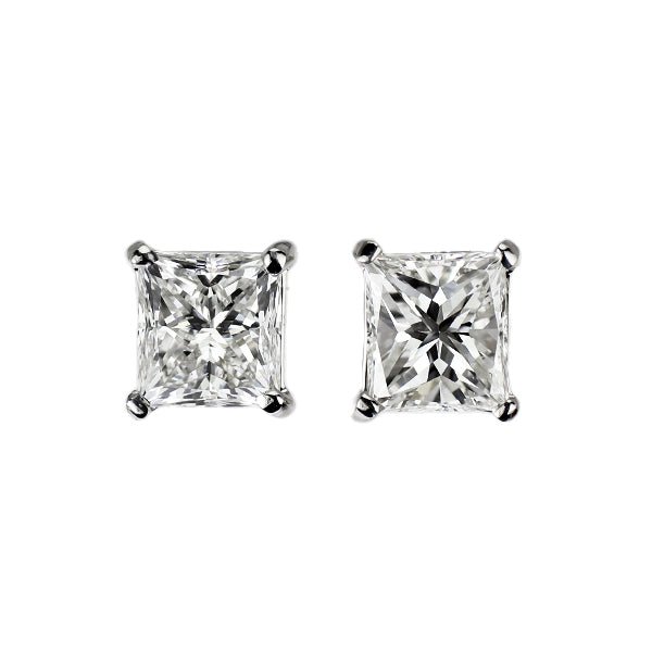 新品 Pt900 プリンセスカット ダイヤモンド ピアス 0.860ct F VS1-2