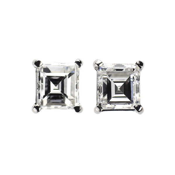 新品 Pt900 カレカット ダイヤモンド ピアス 0.890ct F/G SI1
