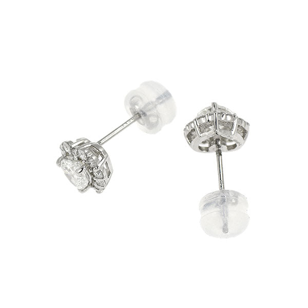 新品 Pt900/ Pt950 ハートシェイプ ダイヤモンド ピアス 0.476ct G SI1 D0.26ct