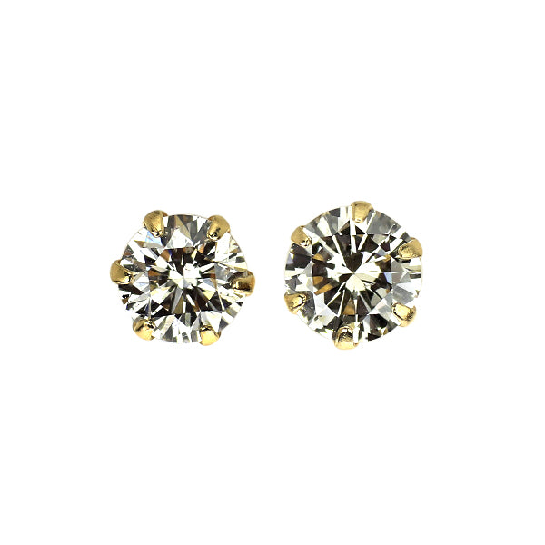 新品 K18YG ダイヤモンド ピアス 0.617ct L（Faint Brown）/M（Faint Brown）SI1-2 G