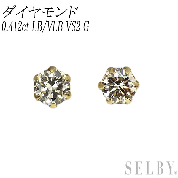 新品 K18YG ダイヤモンド ピアス 0.412ct LB/VLB VS2 G
