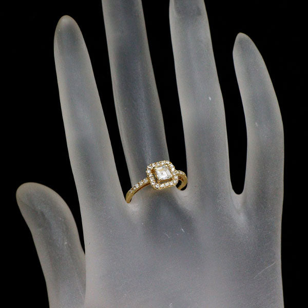 新品 K18YG カレカット ダイヤモンド リング 0.519ct H SI1 D0.29ct