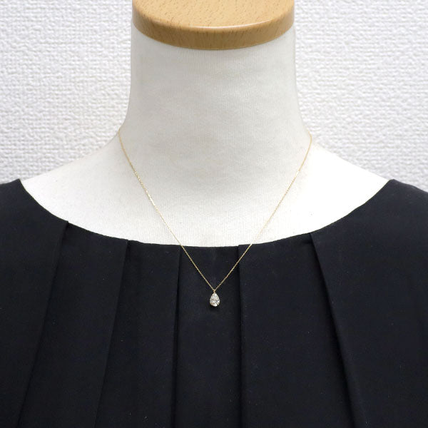新品 K18YG ペアシェイプ ダイヤモンド ペンダントネックレス 0.573ct J I1