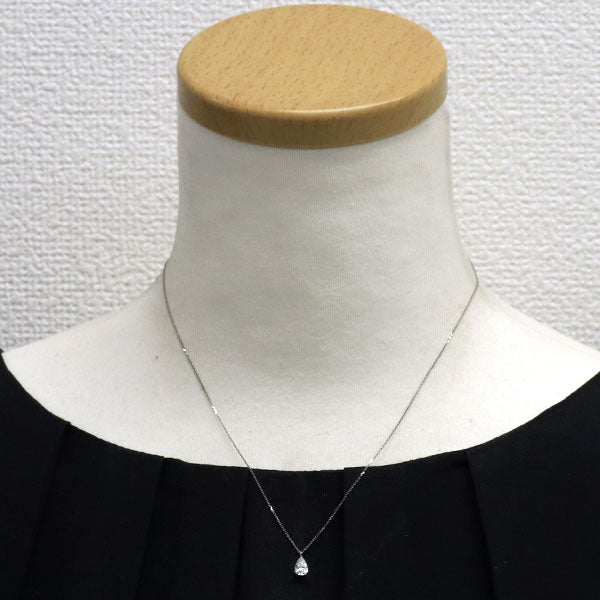 新品 Pt900/ Pt850 LDH ペアシェイプカット ダイヤモンド ペンダントネックレス 0.453ct H SI1