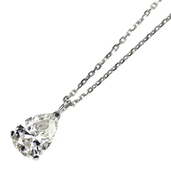 新品 Pt900/ Pt850 LDH ペアシェイプカット ダイヤモンド ペンダントネックレス 0.453ct H SI1