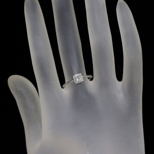 新品 Pt950 プリンセスカット ダイヤモンド リング 0.240ct D VS1 D0.07ct