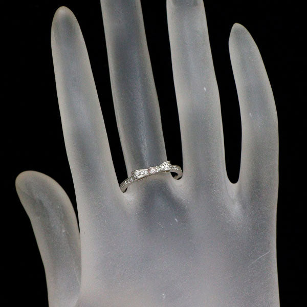 新品 希少 Pt950 天然ピンク ダイヤモンド リング 0.045ct FLP SI2 D0.15ct リボン