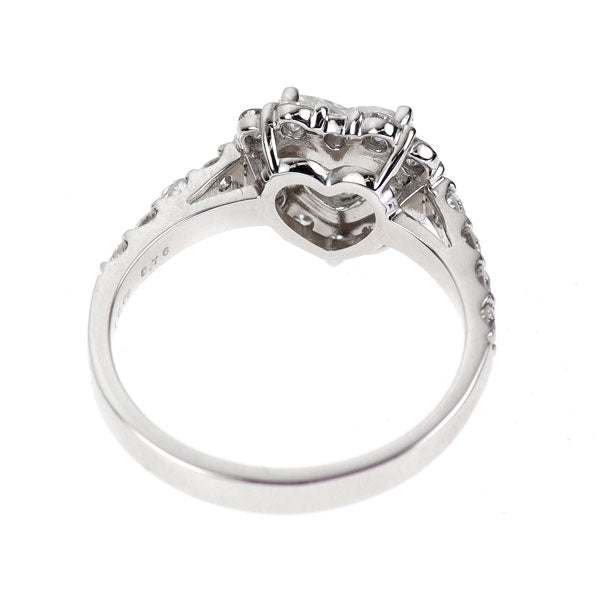 新品 Pt950 ハートシェイプ ダイヤモンド リング 1.008ct G SI2 D0.76ct