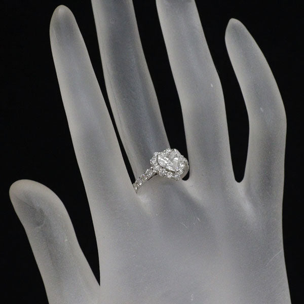 新品 Pt950 ハートシェイプ ダイヤモンド リング 1.008ct G SI2 D0.76ct