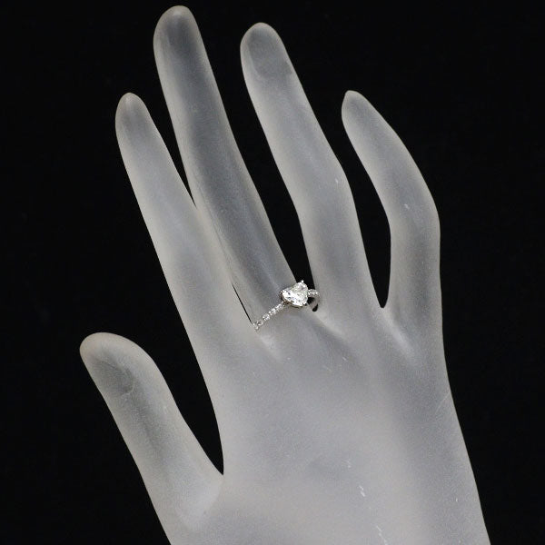 新品 Pt950 ハートシェイプ ダイヤモンド リング 0.640ct H SI2 D0.16ct