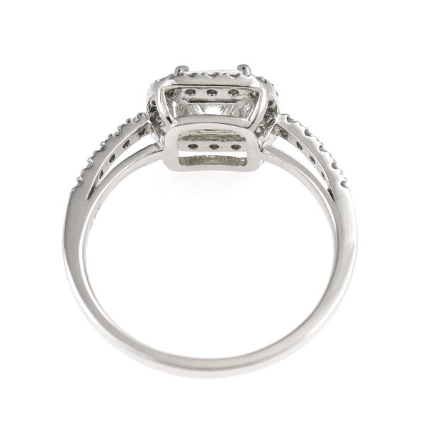 新品 Pt900 プリンセスカット ダイヤモンド リング 0.649ct H VS2 D0.29ct