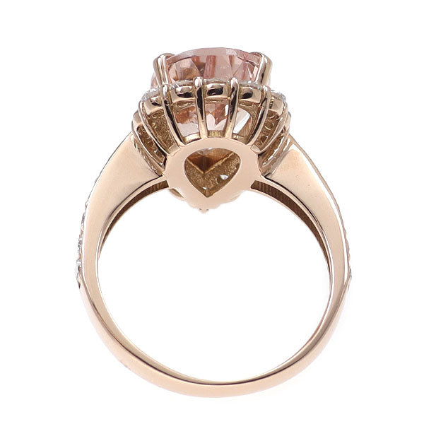 K18PG モルガナイト ダイヤモンド リング 3.15ct D0.92ct
