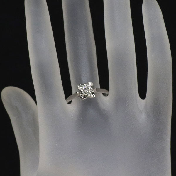 Pt900 ダイヤモンド リング 0.42ct 陽刻ビンテージ 昭和風レトロ
