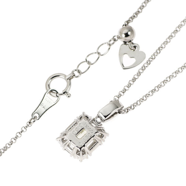 Pt900/ Pt850 エメラルドカット ダイヤモンド ペンダントネックレス 0.432ct D0.60ct