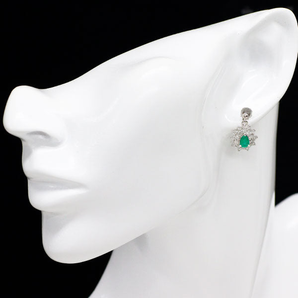 Pt900 エメラルド ダイヤモンド ピアス 0.65ct D1.06ct
