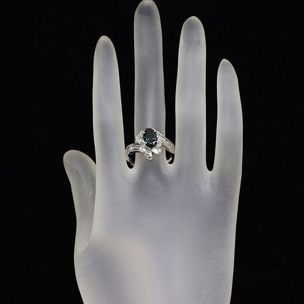Pt900 カラーチェンジガーネット ダイヤモンド リング 2.199ct D0.80ct