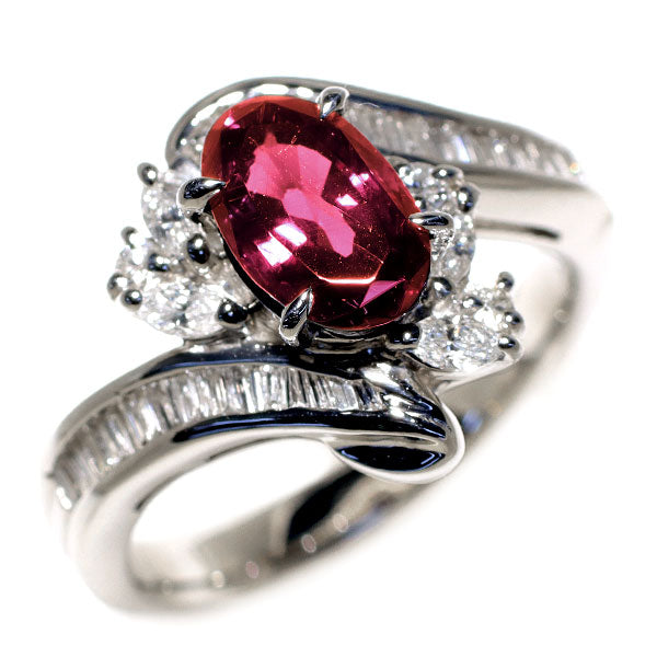 Pt900 カラーチェンジガーネット ダイヤモンド リング 2.199ct D0.80ct