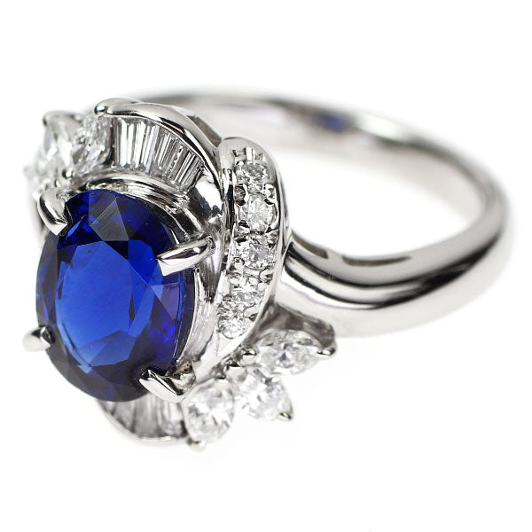 Pt900 サファイア ダイヤモンド リング 2.08ct D0.50ct