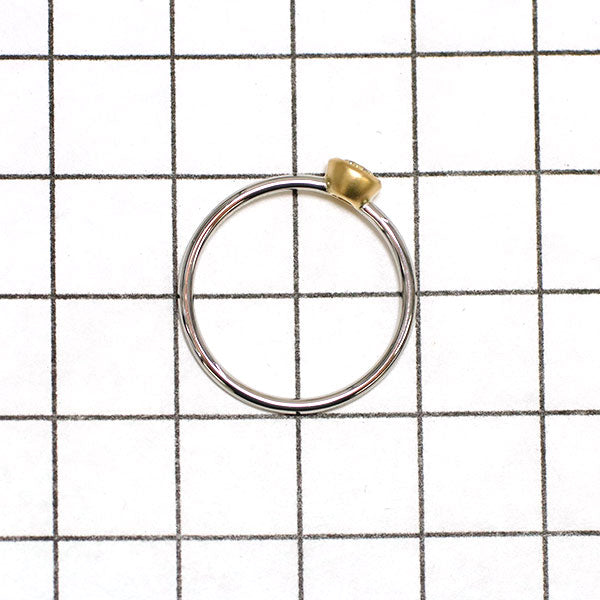 Pt950/ K18YG 天然シャルトリューズタイプ ダイヤモンド リング 0.223ct FLGY VS1
