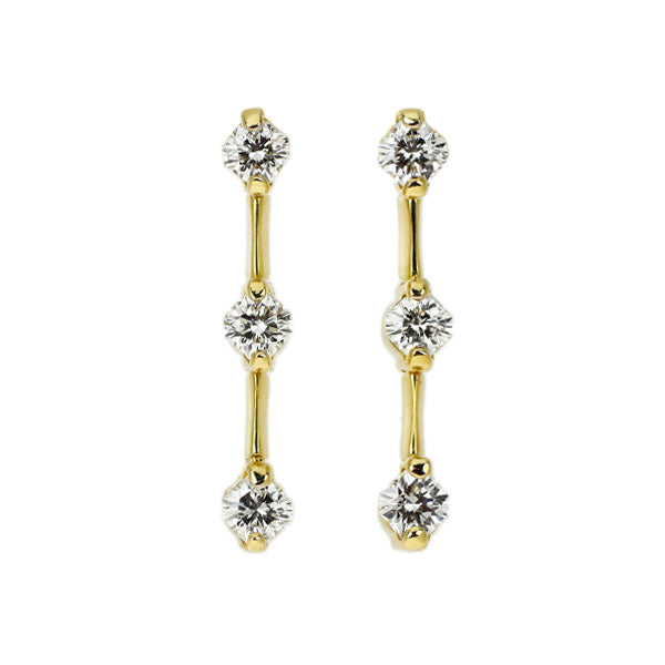 K18YG ハッピーエイトカット ダイヤモンド ピアス 0.80ct