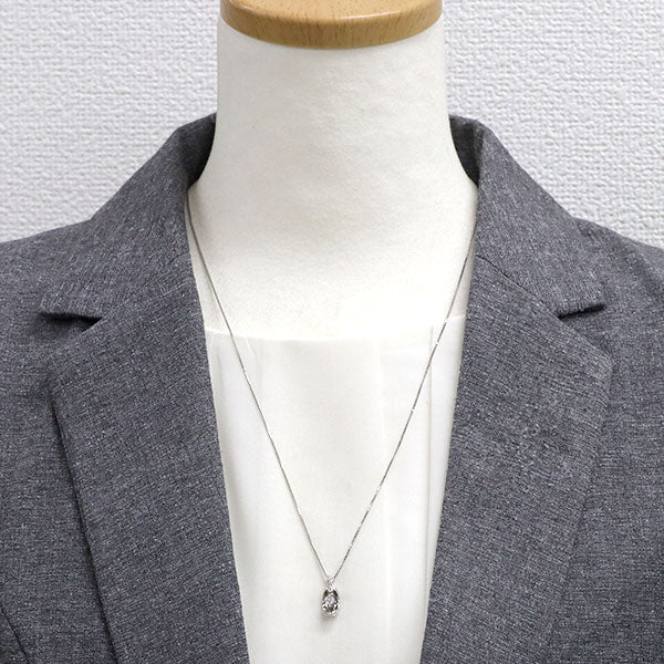 Pt900/ Pt850 さくらカット ダイヤモンド ペンダントネックレス 0.154ct D0.13ct