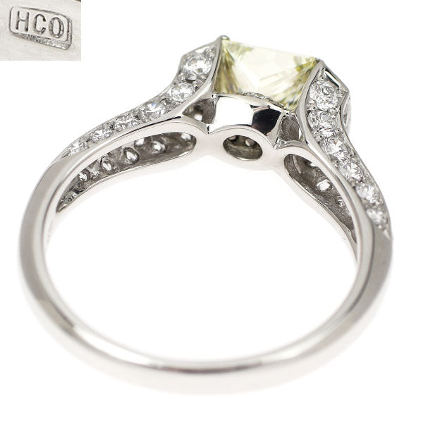 平和堂貿易 Pt950 プリンセスカット ダイヤモンド リング 1.019ct LY VS1 D0.77ct 凱旋門 《セルビー銀座店》【中古】