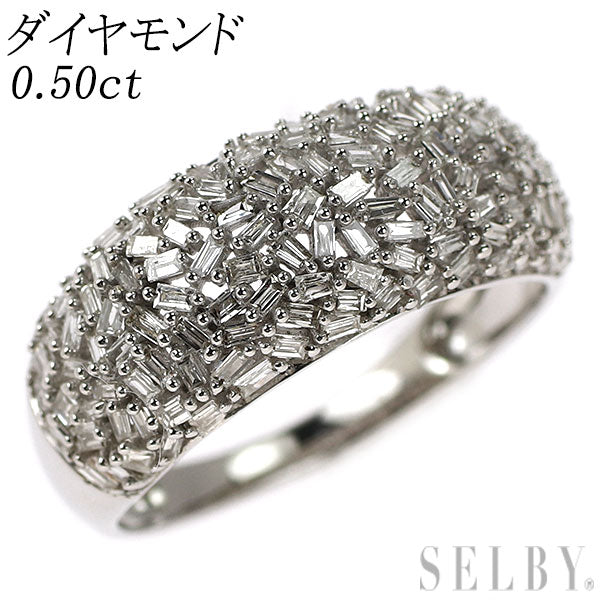K18WG ダイヤモンド リング 0.50ct