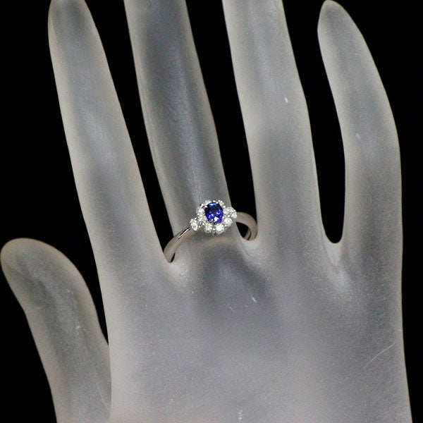 Pt900 サファイア ダイヤモンド リング 0.38ct D0.28ct