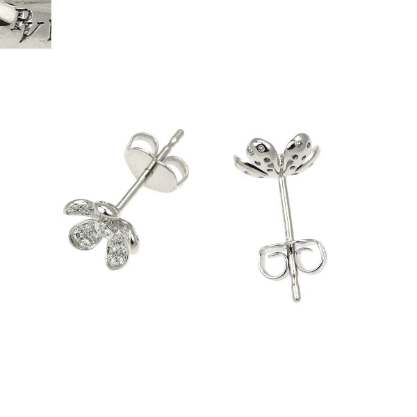 ポンテヴェキオ K18WG ダイヤモンド ピアス 0.12ct フラワー