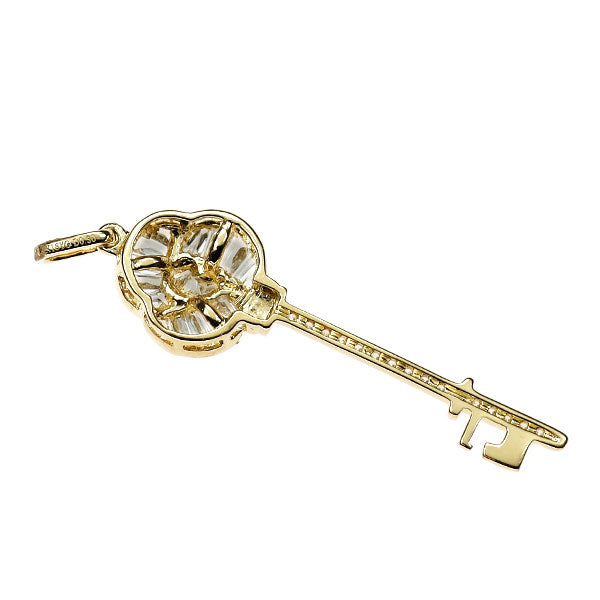 K18YG ダイヤモンド ペンダントトップ 0.30ct 鍵