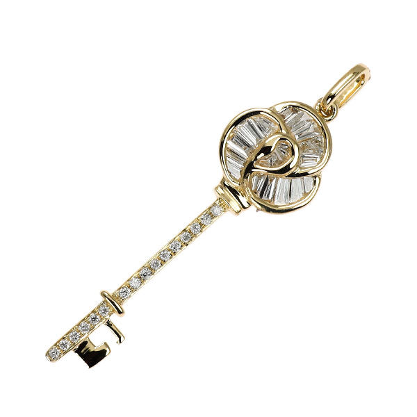 K18YG ダイヤモンド ペンダントトップ 0.30ct 鍵