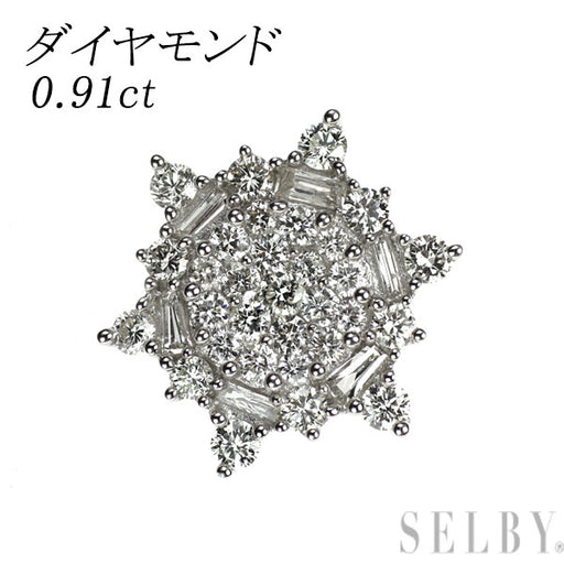 K18WG ダイヤモンド ペンダントトップ 0.91ct — セルビーオンラインストア