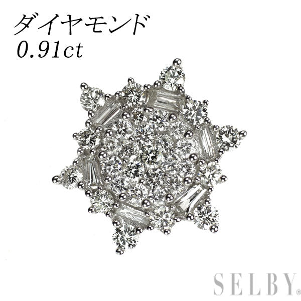 K18WG ダイヤモンド ペンダントトップ 0.91ct