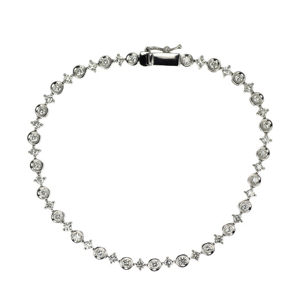 DTC K18WG ダイヤモンド ブレスレット 1.50ct LINE