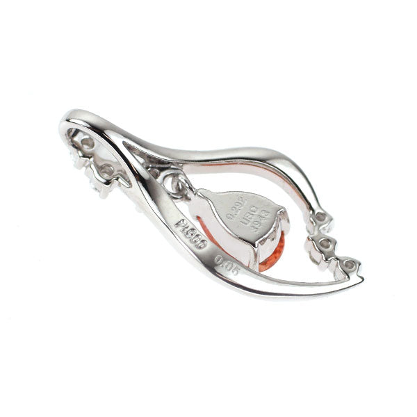 Pt900 パパラチアサファイア ダイヤモンド ペンダントトップ 0.292ct D0.05ct