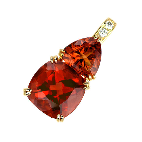 田崎真珠 K18YG アンデシン ダイヤモンド ペンダントトップ 3.20ct D0.02ct
