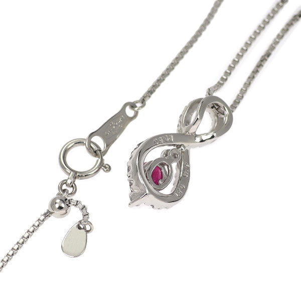 Pt900/ Pt850 ビルマ産 ルビー ダイヤモンド ペンダントネックレス 0.61ct D0.30ct