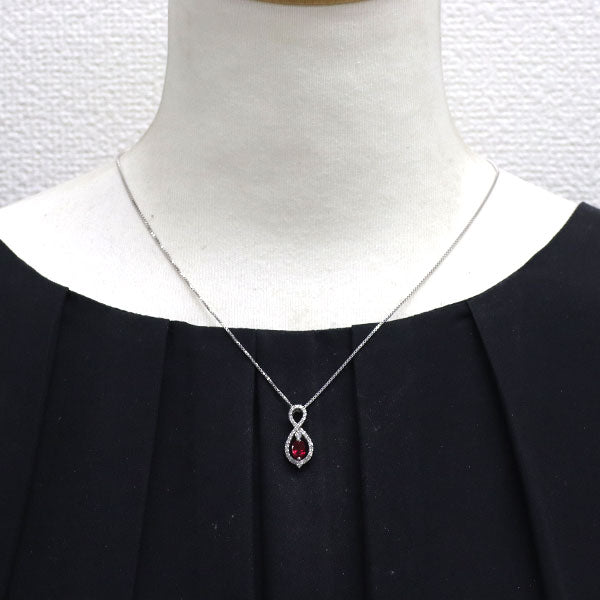 Pt900/ Pt850 ビルマ産 ルビー ダイヤモンド ペンダントネックレス 0.61ct D0.30ct