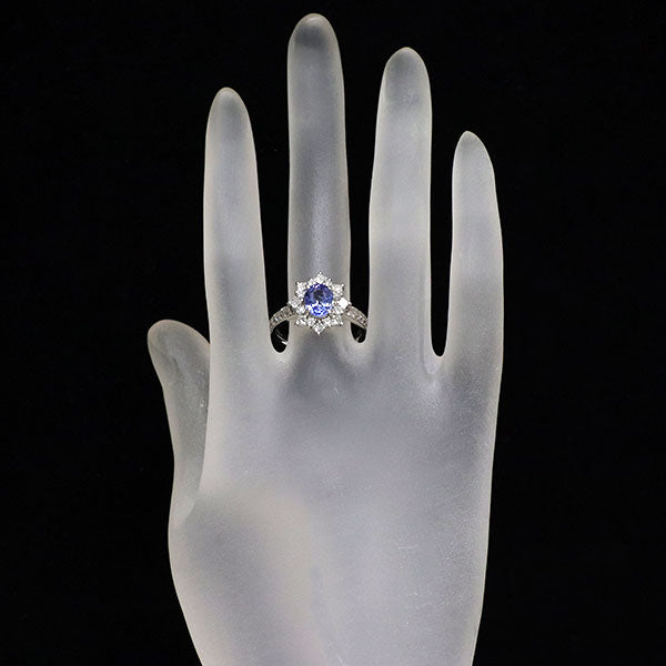 Pt900 サファイア ダイヤモンド リング 1.44ct D0.97ct