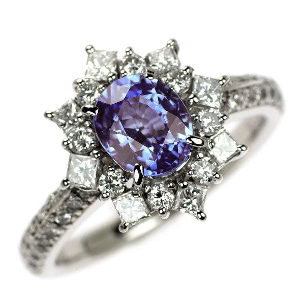 Pt900 サファイア ダイヤモンド リング 1.44ct D0.97ct