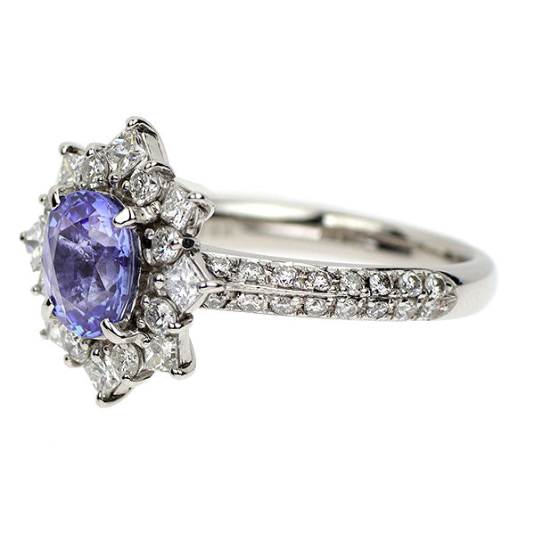 Pt900 サファイア ダイヤモンド リング 1.44ct D0.97ct