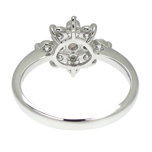 希少 Pt950 天然ピンクダイヤモンド リング 0.077ct FIP SI1 D0.48ct フラワー