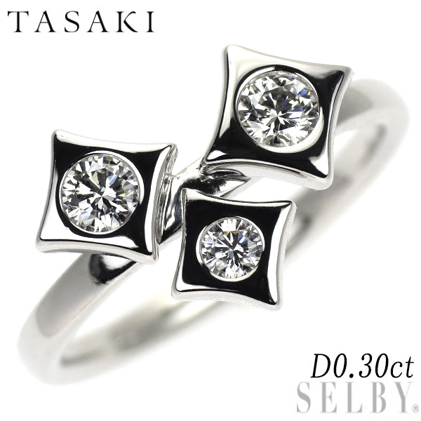 田崎真珠 K18WG ダイヤモンド リング 0.30ct