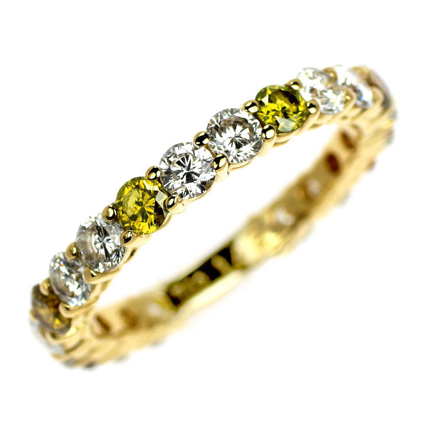 K18YG ダイヤモンド リング 1.42ct セミエタニティ
