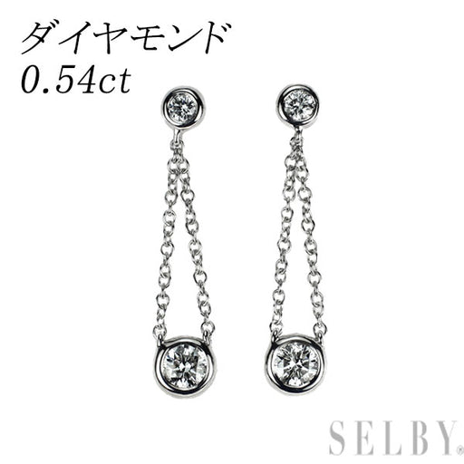 K18WG ダイヤモンド ピアス 0.54ct — セルビーオンラインストア